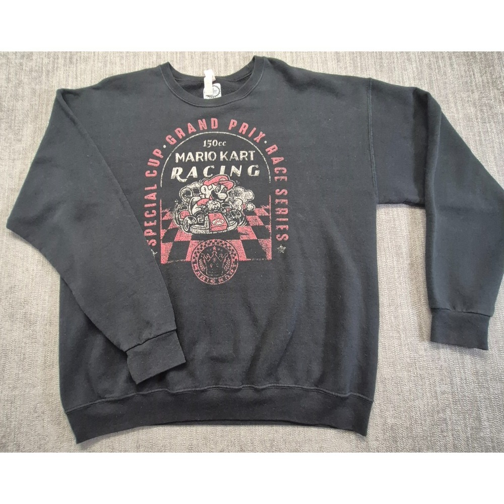Nintendo Mario Kart Special Cup Grand Prix Racing Sweatshirt Jerzees Black XL